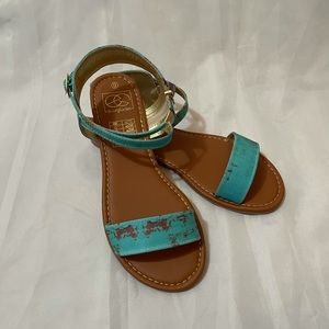 Everglades Rustic Turquoise Canvas Sandals